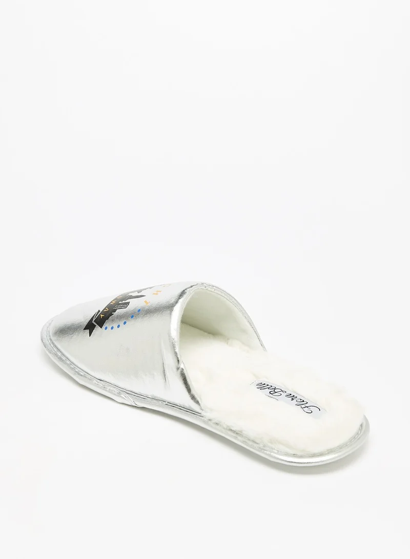 Flora Bella By Shoexpress Womens Printed Slip On Bedroom Slippers