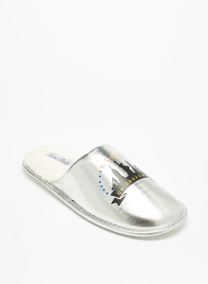 Flora Bella By Shoexpress Womens Printed Slip On Bedroom Slippers