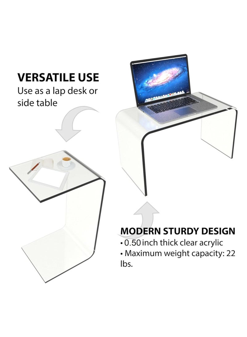 TPGP Clear Acrylic Side Multipurpose Use As A Lap Desk, Coffee, End Table - Image 5