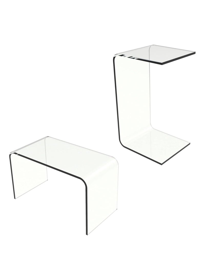 TPGP Clear Acrylic Side Multipurpose Use As A Lap Desk, Coffee, End Table - Image 2