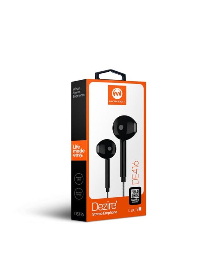 Micro Digit MICRODIGIT DE416 Dezire Classic Earbuds – Comfortable Open-Fit Stereo Earphones - Image 2