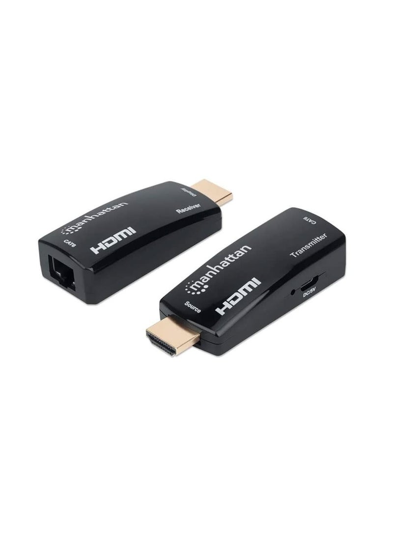 Manhattan 207539 Extender HDMI Extender by Single Cat5e/6 up to 60m - Black - Image 1