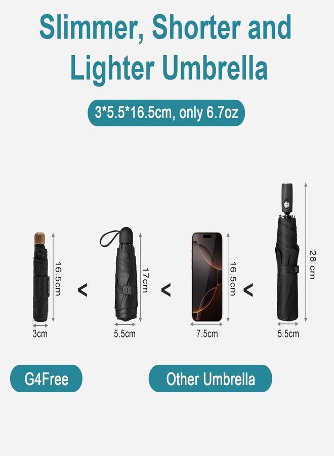 جي4فري مظلة سفر صغيرة قابلة للطي من G4Free، مظلة صغيرة الحجم توفر حماية من الأشعة فوق البنفسجية بدرجة 50+، مناسبة للحقائب والمحافظ، لون أسود. - Image 2