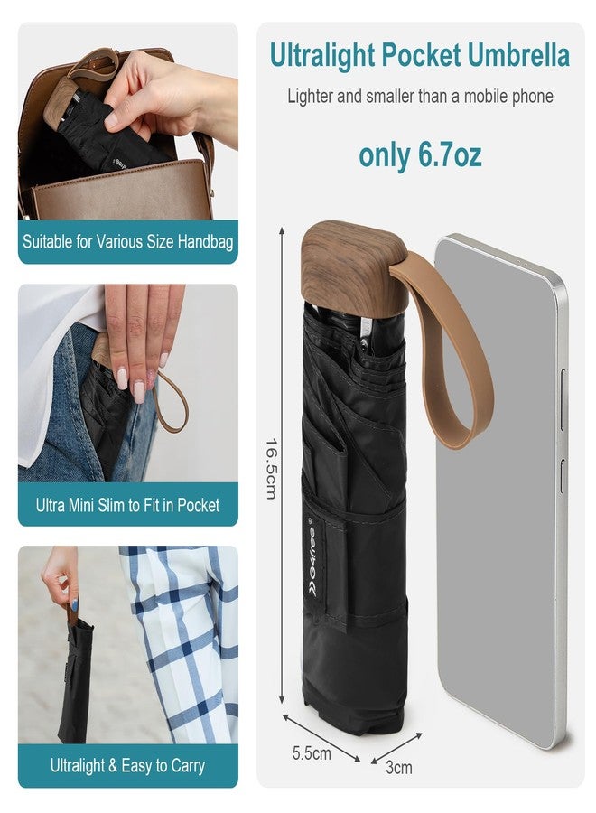 جي4فري مظلة سفر صغيرة قابلة للطي من G4Free، مظلة صغيرة الحجم توفر حماية من الأشعة فوق البنفسجية بدرجة 50+، مناسبة للحقائب والمحافظ، لون أسود. - Image 3