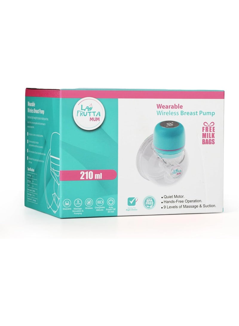La Frutta MuM Hands-Free Breast Pump 210 ml cup, Wearable Pump with Comfortable Flange, 3 Modes & 9 Levels, Portable, Smart Display, Wireless, Free milk... - Image 1