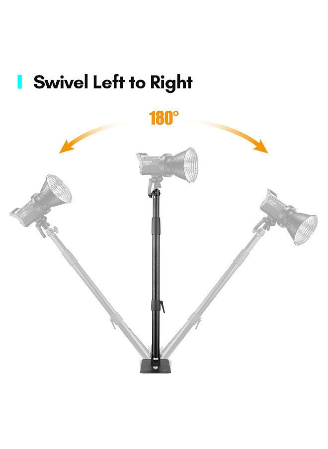 Wall Mounting Triangle Boom Arm Light Stand for Photography Strobe Light Monolight Softbox Reflector Ring Light Aluminum Alloy 5kg Load Capacity 180° Rotatable, Max. Length 180cm/ 70.9in