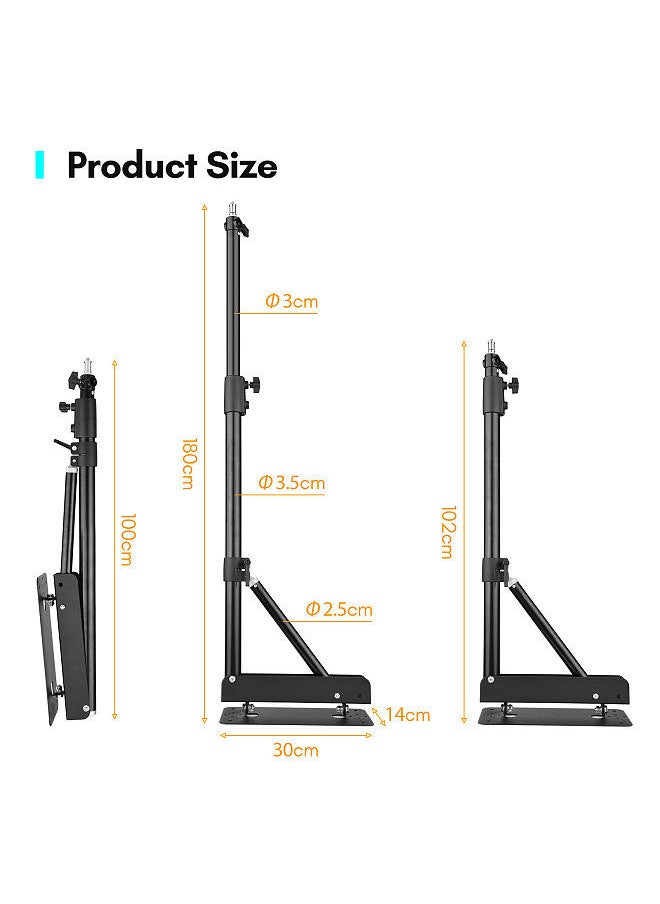 Wall Mounting Triangle Boom Arm Light Stand for Photography Strobe Light Monolight Softbox Reflector Ring Light Aluminum Alloy 5kg Load Capacity 180° Rotatable, Max. Length 180cm/ 70.9in