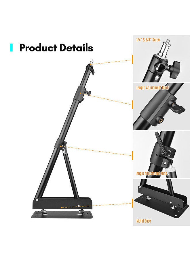 Wall Mounting Triangle Boom Arm Light Stand for Photography Strobe Light Monolight Softbox Reflector Ring Light Aluminum Alloy 5kg Load Capacity 180° Rotatable, Max. Length 180cm/ 70.9in