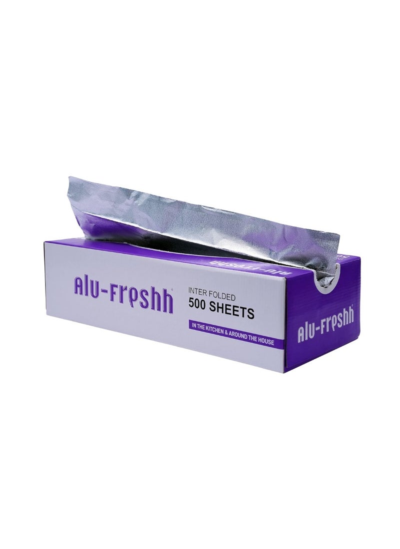 YASHTECH Disposable Interfold Pop Up Aluminum Foil, Pull and Wrap Foil Sheets for Roasting, Grill Lining, Food Storage, 35x27cm, 500 Sheets / Box  - Image 1