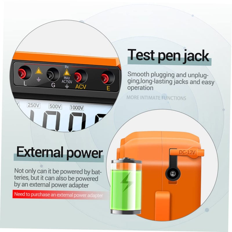 MH10 Digital Insulation Tester Megohm Meter with Backlight LCD for Ground Resistance Testing - Image 5