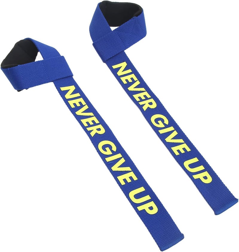 Kufoo Powerlifting Strap, Non Slip High Power Coefficient Thickened Sponge Inner Lifting Straps for Strength Training (Blue) - Image 1