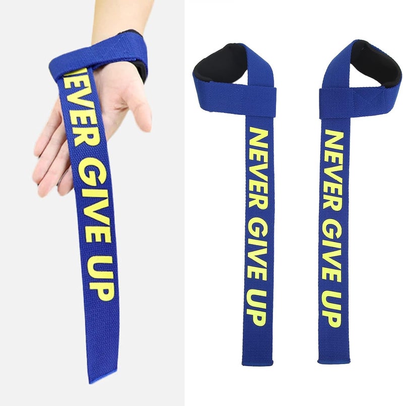 Kufoo Powerlifting Strap, Non Slip High Power Coefficient Thickened Sponge Inner Lifting Straps for Strength Training (Blue) - Image 3