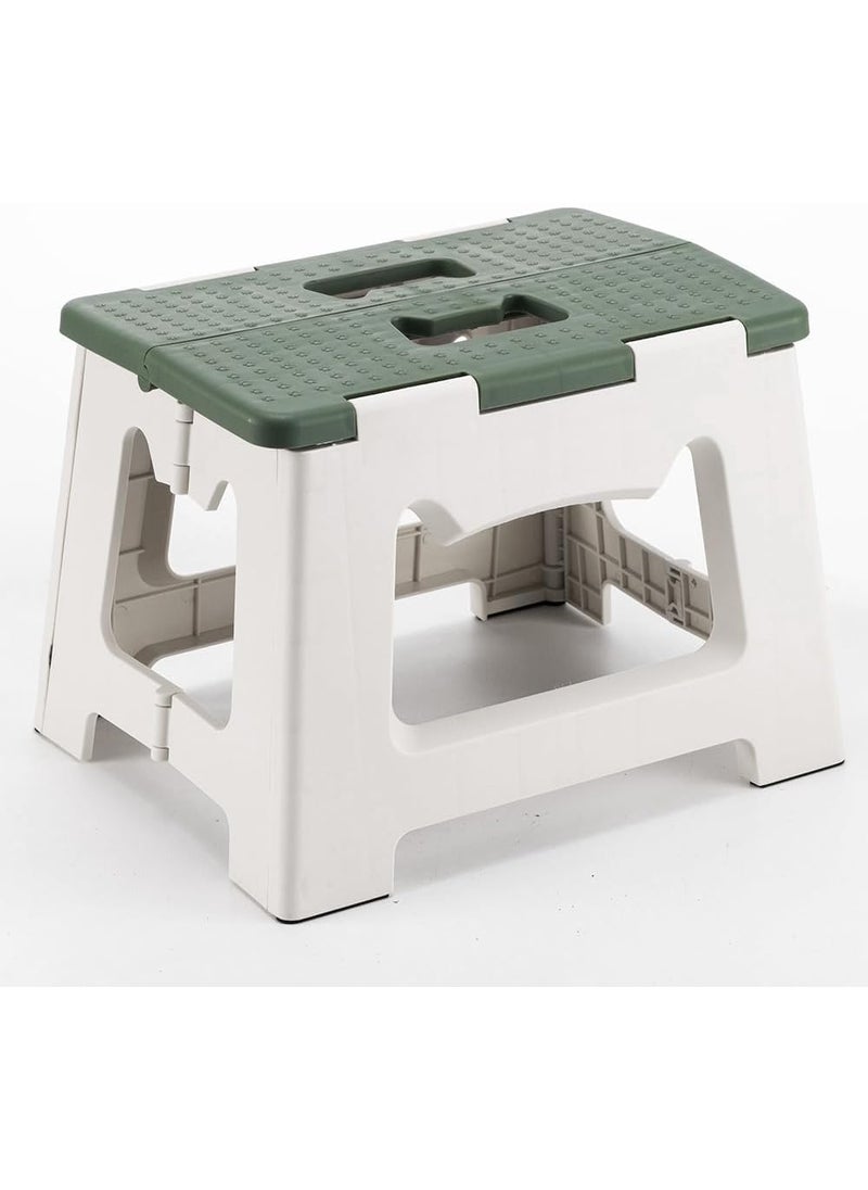MAPPLE CREATION - MAPPLE CREATION Step Stools for Kids and Adults Folding Stool Suitable for Kitchen Stepping Stool with Handle Lightweight Small Collapsible Step Stool with Handle Olive - Image 1
