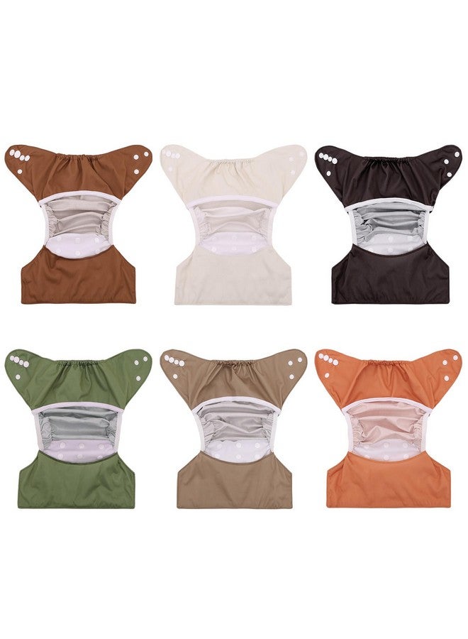 ALVABABY Cloth Diaper Covers (6pcs) & Wet/Dry Bag - Reusable Diaper Cover for Prefold, Flat or Fitted Inserts - Image 2