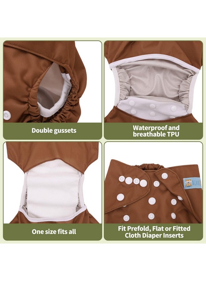 ALVABABY Cloth Diaper Covers (6pcs) & Wet/Dry Bag - Reusable Diaper Cover for Prefold, Flat or Fitted Inserts - Image 3