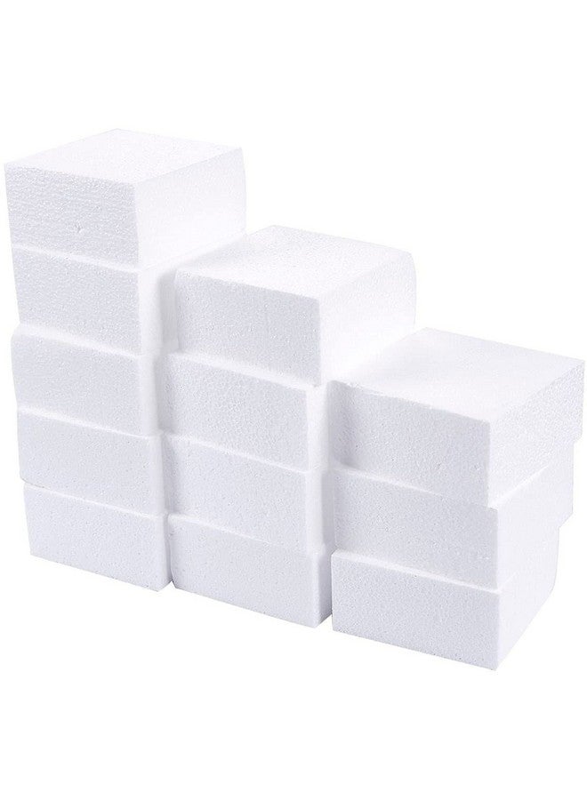 Juvale 12 Pack Foam Blocks For Crafts Polystyrene Brick Rectangles For Floral Arrangements Art Supplies Holiday Decor (4 X 4 X 2 In White) - Image 1