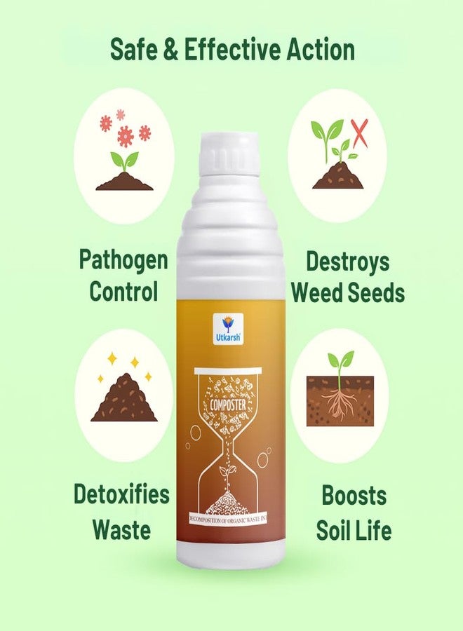 Utkarsh Composter for Quick Decomposition of Organic Waste Into Compost, Bio Waste Decomposer, Accelerate Decomposition of Kitchen, Garden Organic Waste | 250 ml; Pack of 1 - Image 3