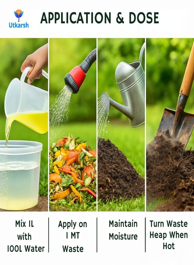 Utkarsh Composter for Quick Decomposition of Organic Waste Into Compost, Bio Waste Decomposer, Accelerate Decomposition of Kitchen, Garden Organic Waste | 250 ml; Pack of 1 - Image 4