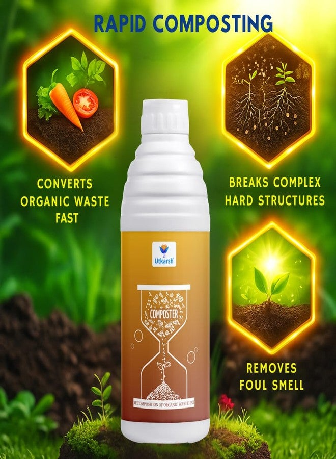 Utkarsh Composter for Quick Decomposition of Organic Waste Into Compost, Bio Waste Decomposer, Accelerate Decomposition of Kitchen, Garden Organic Waste | 250 ml; Pack of 1 - Image 2