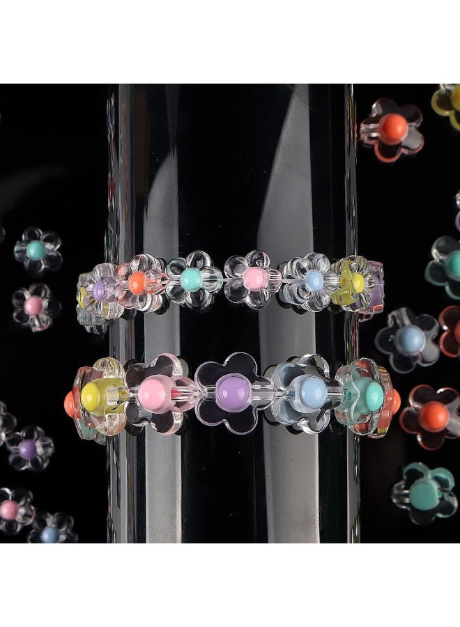 300Pcs Kawaii Beads Acrylic Pastel Beads Transparent Frosted Flower Butterfly Star Round Colorful Kawaii Shaped Spacer Beads for Craft DIY Bracelet Lanyard Wrist Strap Necklace Jewelry Making - Image 4