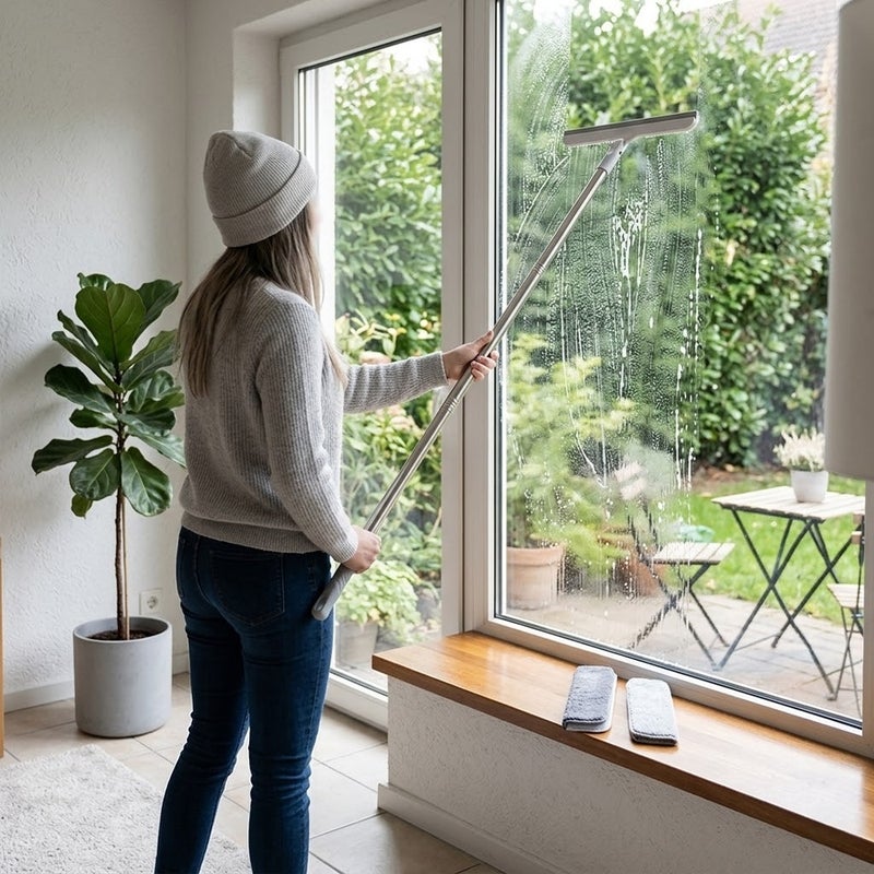 Group Tiger Professional Window 3 in 1 Squeegee & Scrubber Kit - White - KM38-42 - Image 2