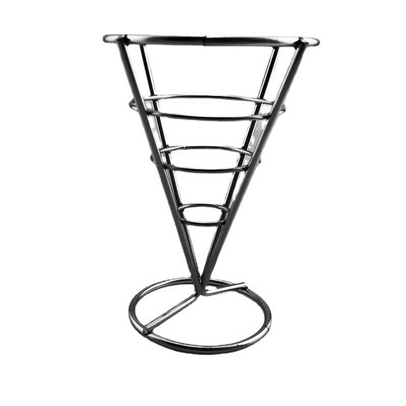 Rose Gold Metal Wire French Fry Cone Basket Display Stand for Home Outdoor Events - Image 2
