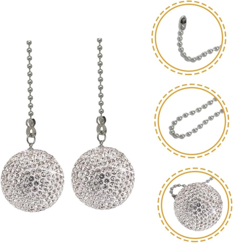 Artibetter 4 Pack Ceiling Fan Pull Chain Elegant Beaded Lamp Accessories Decorative Design - Image 3
