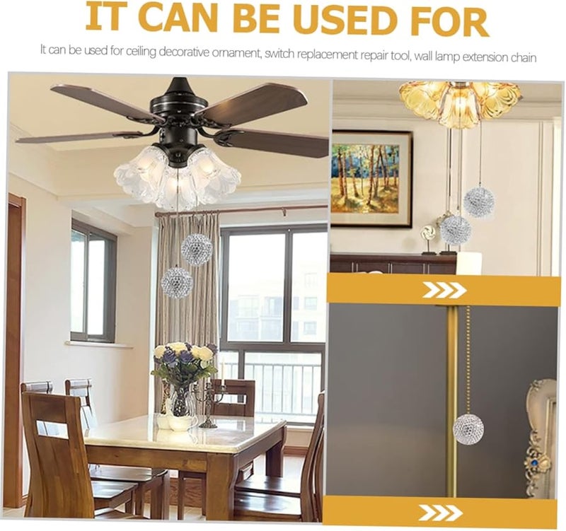 Artibetter 4 Pack Ceiling Fan Pull Chain Elegant Beaded Lamp Accessories Decorative Design - Image 4