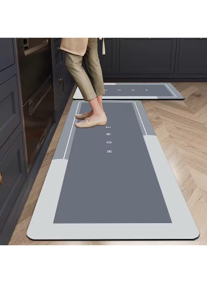 2-Piece Long Kitchen & Bathroom Mat Set – Super Absorbent, Quick-Dry, Non-Slip Rugs for Kitchen, Bathroom, Laundry Room & Entryway – Modern Design - Image 1