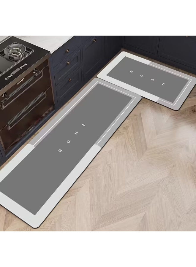 2-Piece Long Kitchen & Bathroom Mat Set – Super Absorbent, Quick-Dry, Non-Slip Rugs for Kitchen, Bathroom, Laundry Room & Entryway – Modern Design - Image 2