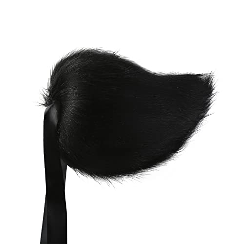 Fancheer Big Bunny Tail Plush Rabbit Costume Accessory for Adult Halloween Easter Animal Cosplay Dress Up Black - Image 1