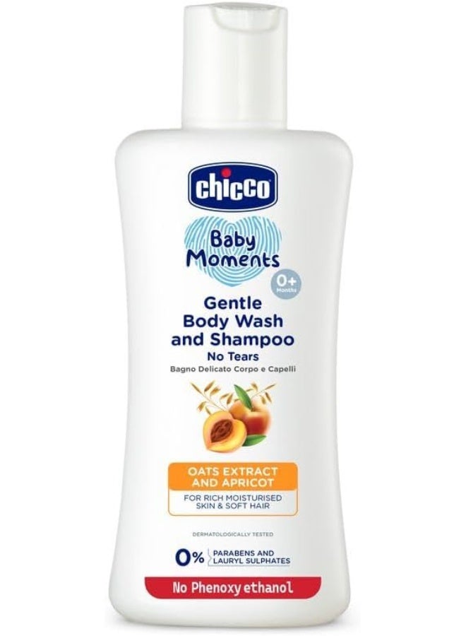 شيكو بيبي مومنتس غسول وشامبو لطيف للجسم بخلاصة الشوفان والمشمش، 100 مل - Image 1