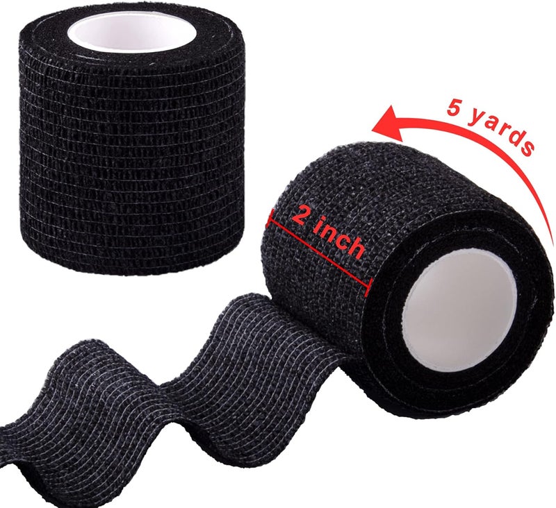 BQTQ 30 Rolls Self Adherent Wrap Stretch Bandages Self Adhesive Bandage Wrap 2 inch Self Stick Bandage Wrap Tape for Wrist Ankle Swelling Sprains Black - Image 2
