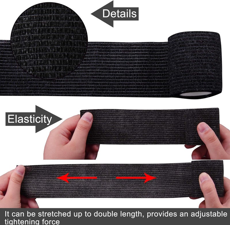 BQTQ 30 Rolls Self Adherent Wrap Stretch Bandages Self Adhesive Bandage Wrap 2 inch Self Stick Bandage Wrap Tape for Wrist Ankle Swelling Sprains Black - Image 5