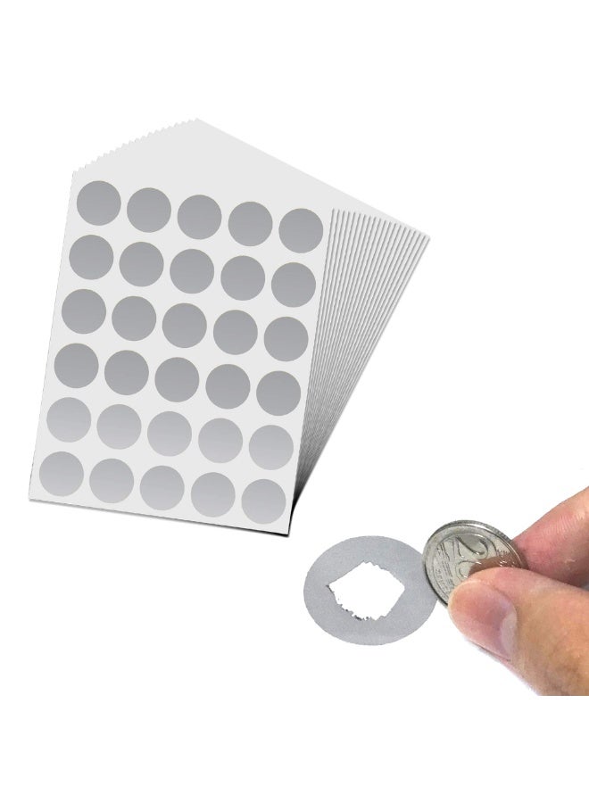 750 Pcs (20 Sheets) Scratch Sticker Sitckers 2.54 Cm Circular Self Adhesive Scratch Card Suitable For Lottery Tickets Diy、 Lucky Draw Card Game Creation (2.54 Cm, Grey) - Image 1