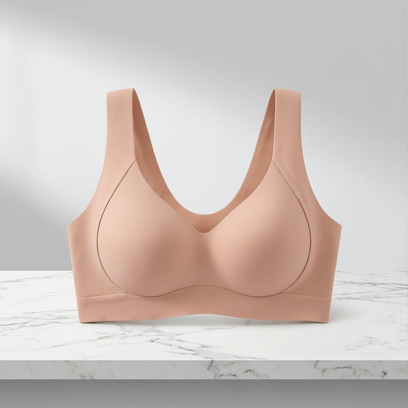 Durable Long Lasting Wireless Bra Wash Proof No Deform Lace 3XL Coffee Women - Image 3