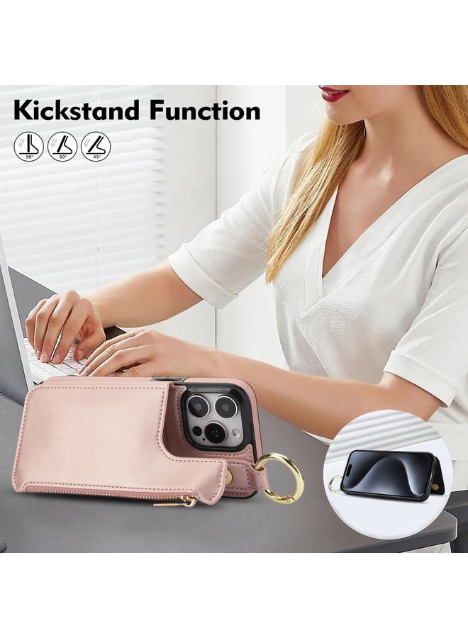 Zaboon Case For iPhone 13 Pro RFlD Anti-theft Double Buckle Ring Zipper Card Phone Case - Image 4