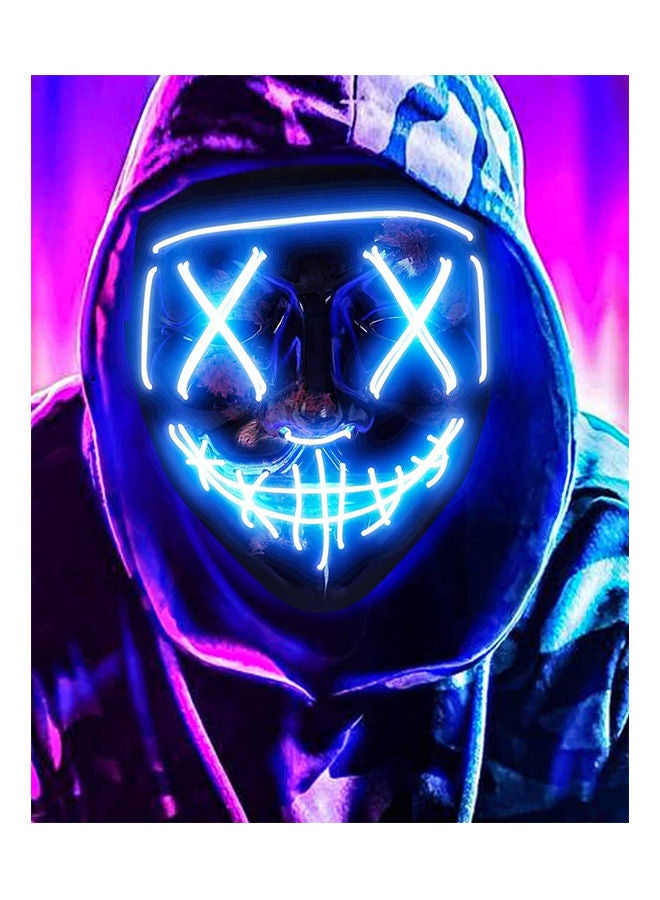 Loquat Scary  Mask Led Light Up Mask Cosplay, Glowing In The Dark Mask Costume 3 Lighting Modes - Image 1