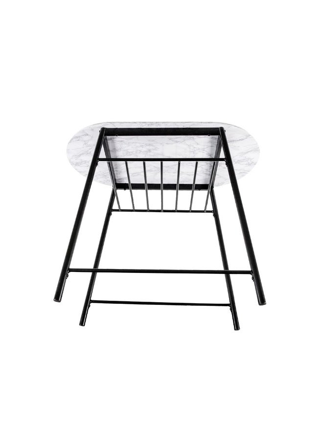 DANUBE HOME طقم طعام ألياز 1+2 - طاولة خشب مهندسة بيضاء/سوداء حديثة و2 كرسي لغرفة الطعام - أثاث أنيق لجلوس 2 مع تغليف ميلامين - Image 4