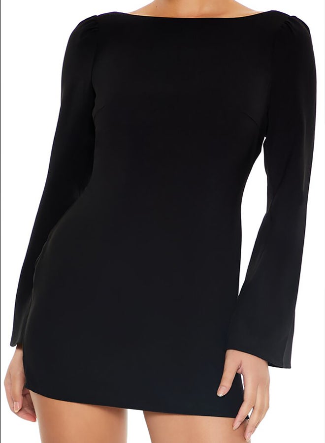 FOREVER 21 Chiffon Bell-Sleeve Mini Dress - Image 2