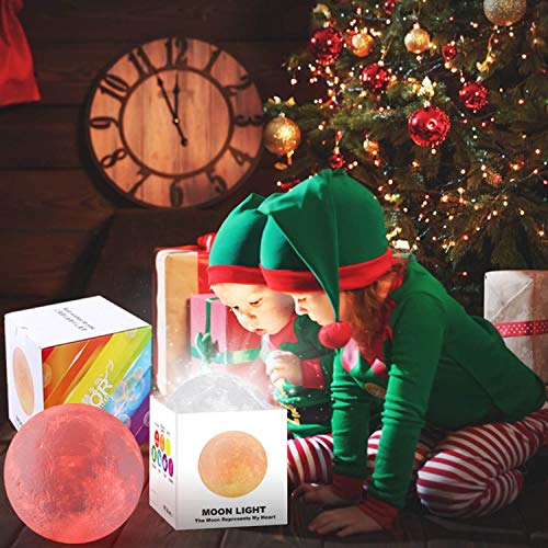 LOGROTATE Moon Lamp, Moon Light Lamps with Time Setting and Stand 3D Printing LED 16 Colors, Hung Up Decorative Night Lights for Baby Kids Friends Lover Birthday Gifts(Diameter 9.6 inch) - Image 3