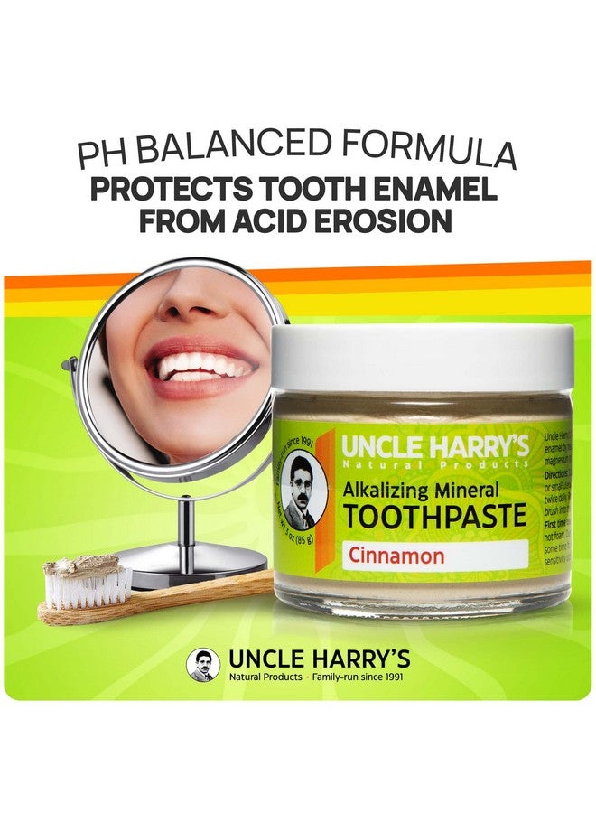 Uncle Harry's Pack of 2 Cinnamon Remineralizing Toothpaste | Natural Whitening Toothpaste Freshens Breath & Promotes Enamel | Vegan Fluoride Free Toothpaste (2 Pack of 3oz Jars) - Image 2