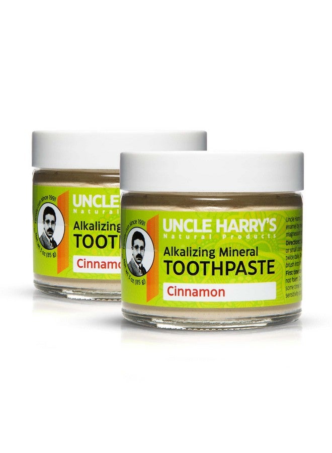 Uncle Harry's Pack of 2 Cinnamon Remineralizing Toothpaste | Natural Whitening Toothpaste Freshens Breath & Promotes Enamel | Vegan Fluoride Free Toothpaste (2 Pack of 3oz Jars) - Image 1