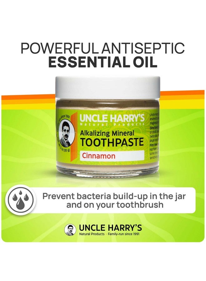 Uncle Harry's Pack of 2 Cinnamon Remineralizing Toothpaste | Natural Whitening Toothpaste Freshens Breath & Promotes Enamel | Vegan Fluoride Free Toothpaste (2 Pack of 3oz Jars) - Image 5