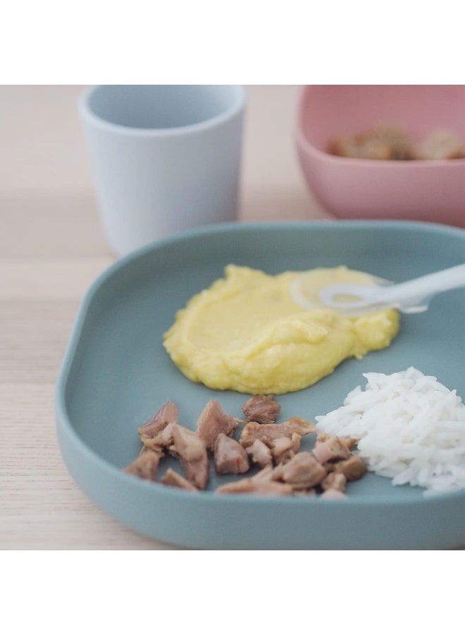 BEABA Béaba Silicone 4-Piece Dishware - 100% Silicone Baby Plate Set, Baby Bowls - Includes Baby Plate, Baby Bowl, Baby Cup, 2nd Stage Silicone Spoon, (Eucalyptus) - Image 5