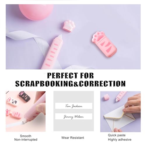 PANDENNER Cute Pink School Supplies, Kawaii Stationary Set, Japanese Stationery Birthday GIFS, Includes Pencil Sharpener,Eraser, Correction Tape, Ruler, Mini Scissors,Utility Knife, for Office Supplies - Image 3