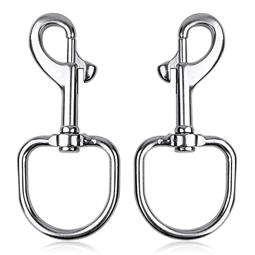 Seafard Swivel Large Eye Bolt Snap Hooks 2 Pieces, Heavy Duty Single Ended Trigger Snap Clips Marine Grade 316 Stainless Steel Buckles Clasp for Scuba Diving, Boat Anchor Rope, Dog Leash - Image 1
