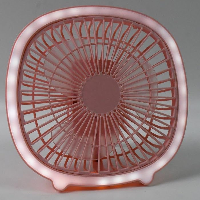 ATEVON Mini USB Desk Fan with LED Light – Portable, Stylish Personal Cooling Fan in Mix Colors, 1 Pc - Image 3