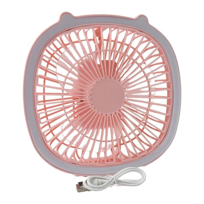 ATEVON Mini USB Desk Fan with LED Light – Portable, Stylish Personal Cooling Fan in Mix Colors, 1 Pc - Image 5