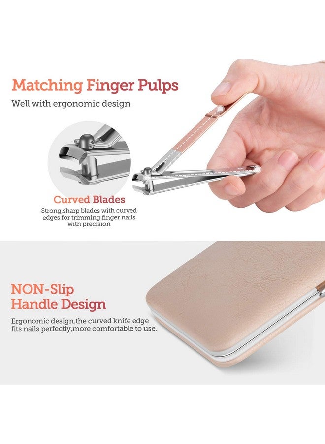 DOCOSS 18 In 1 Stainless Steel Professional Manicure & Pedicure Kit For Women Includes Scissors A Nail Cutter, Acne Remover Needle, Blackhead Tool With Leather Case - Image 2